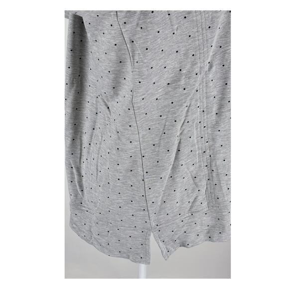 J Jill Seamed Polka Dot Hoodie Tunic Shirt Womens Size Small New Grey Black - Picture 8 of 15